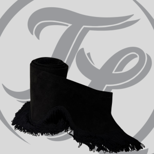 raamband zwart met zwarte franjes